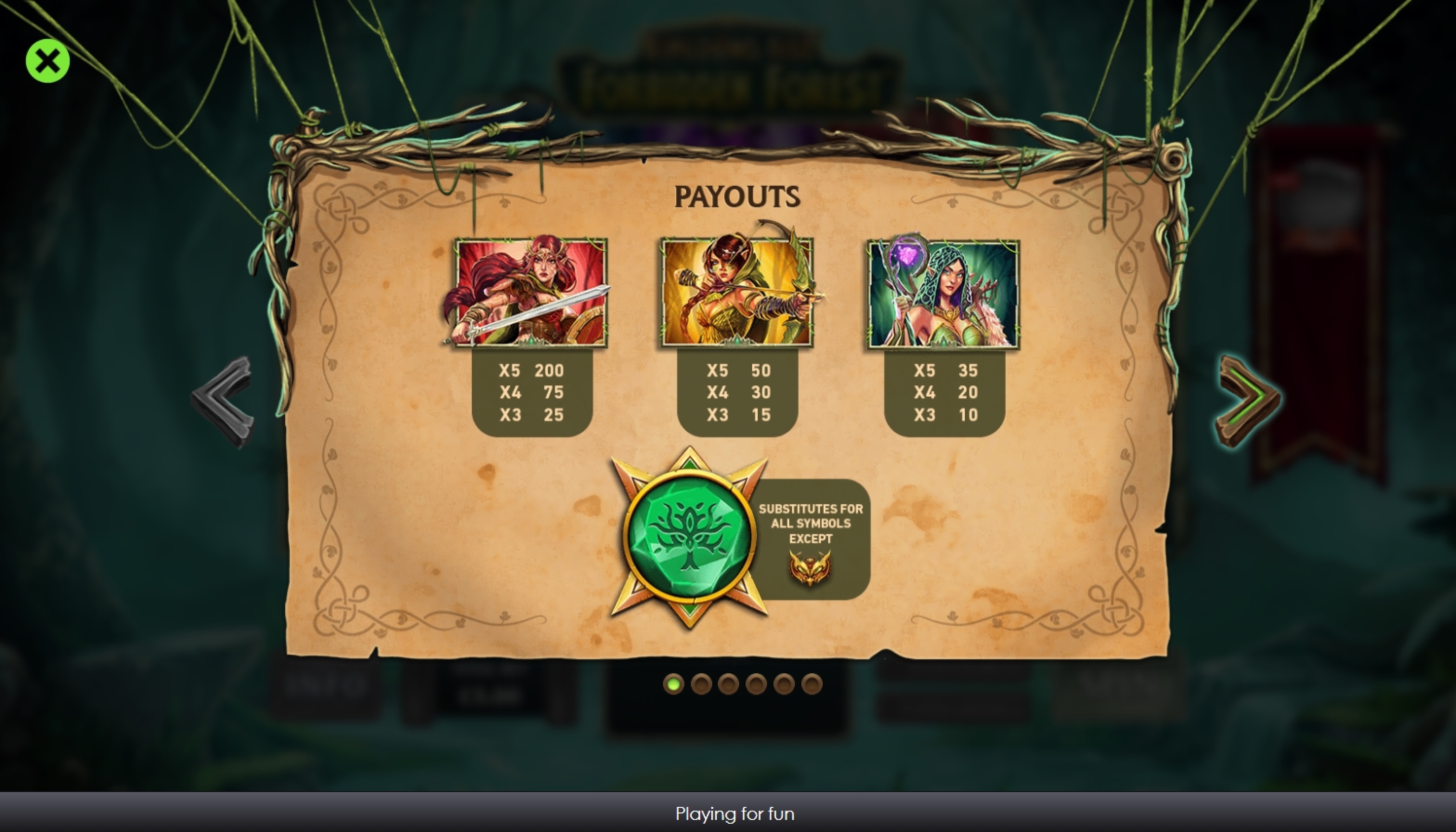 Info of Kingdoms Rise: Forbidden Forest Slot Game by Playtech Origins