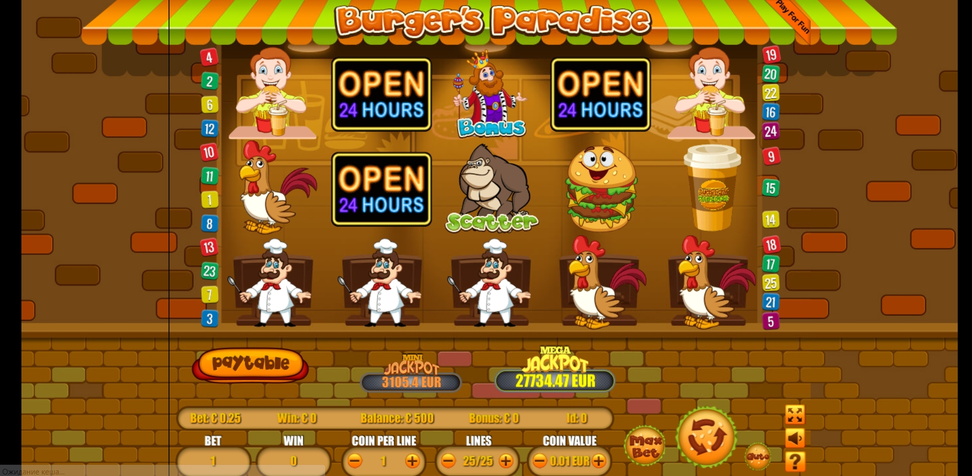 Reels in Burgers Paradise Slot Game by Portomaso Gaming