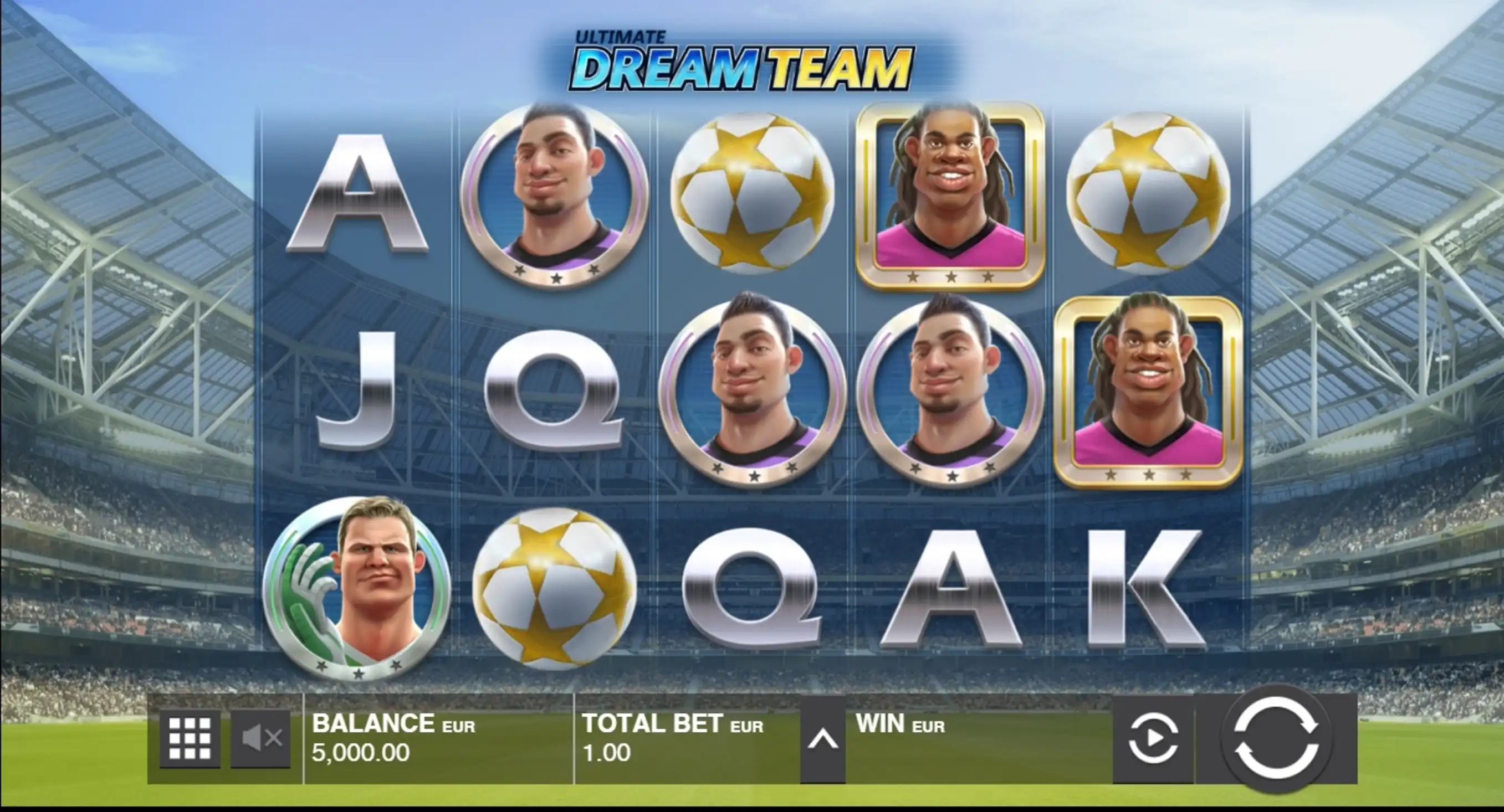 Reels in Ultimate Dream Team Slot Game by Push Gaming