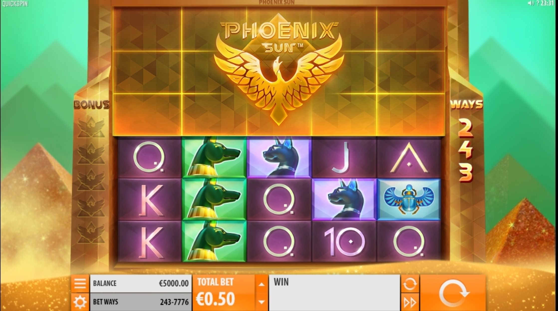 Reels in Phoenix Sun Slot Game by Quickspin