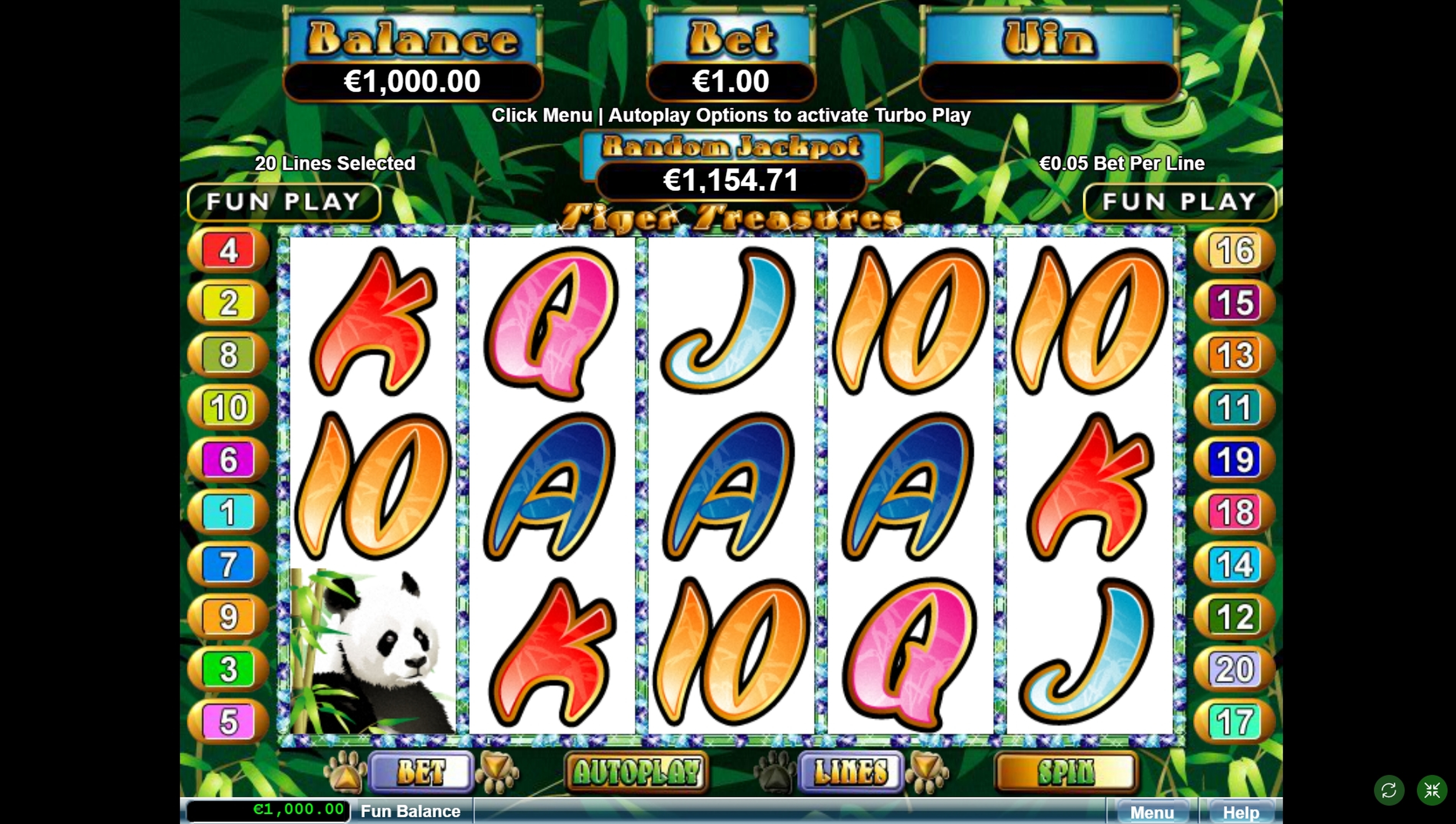 Reels in Tiger Treasures Slot Game by Real Time Gaming