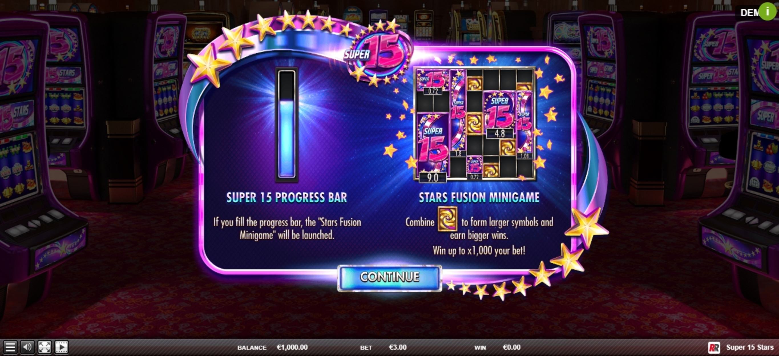 Play Super 15 Stars Free Casino Slot Game by Red Rake Gaming