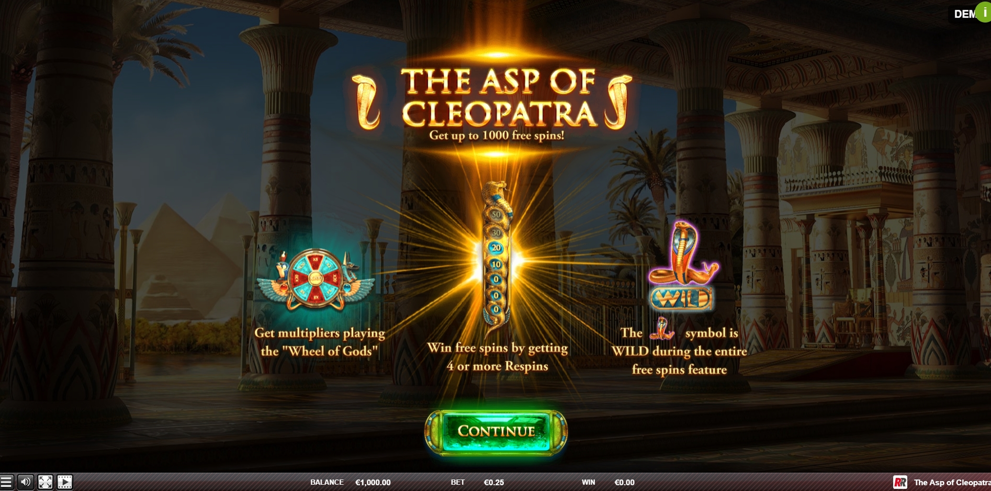 Play The Asp of Cleopatra Free Casino Slot Game by Red Rake Gaming
