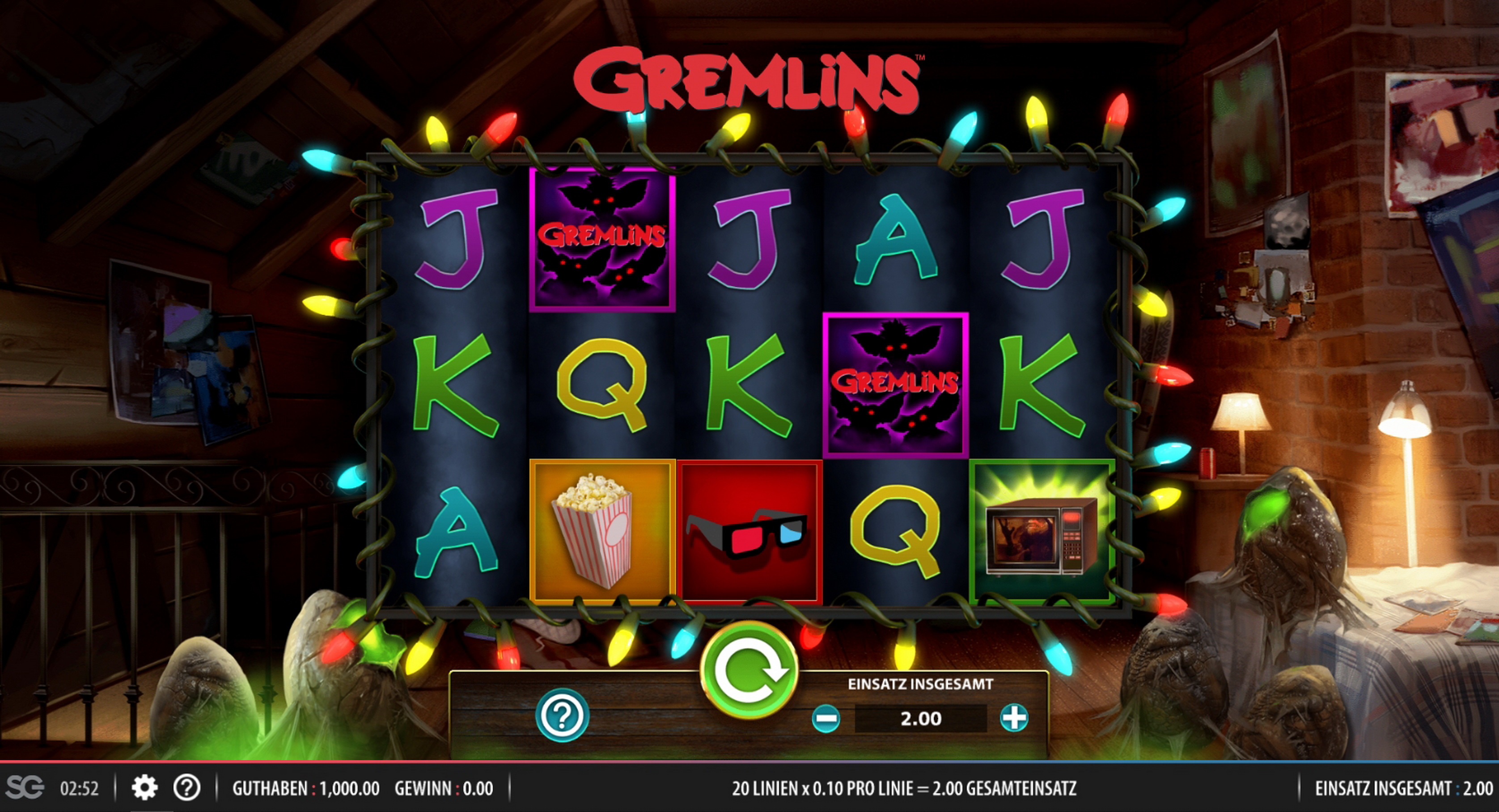 Reels in Gremlins Slot Game by Red7 Mobile