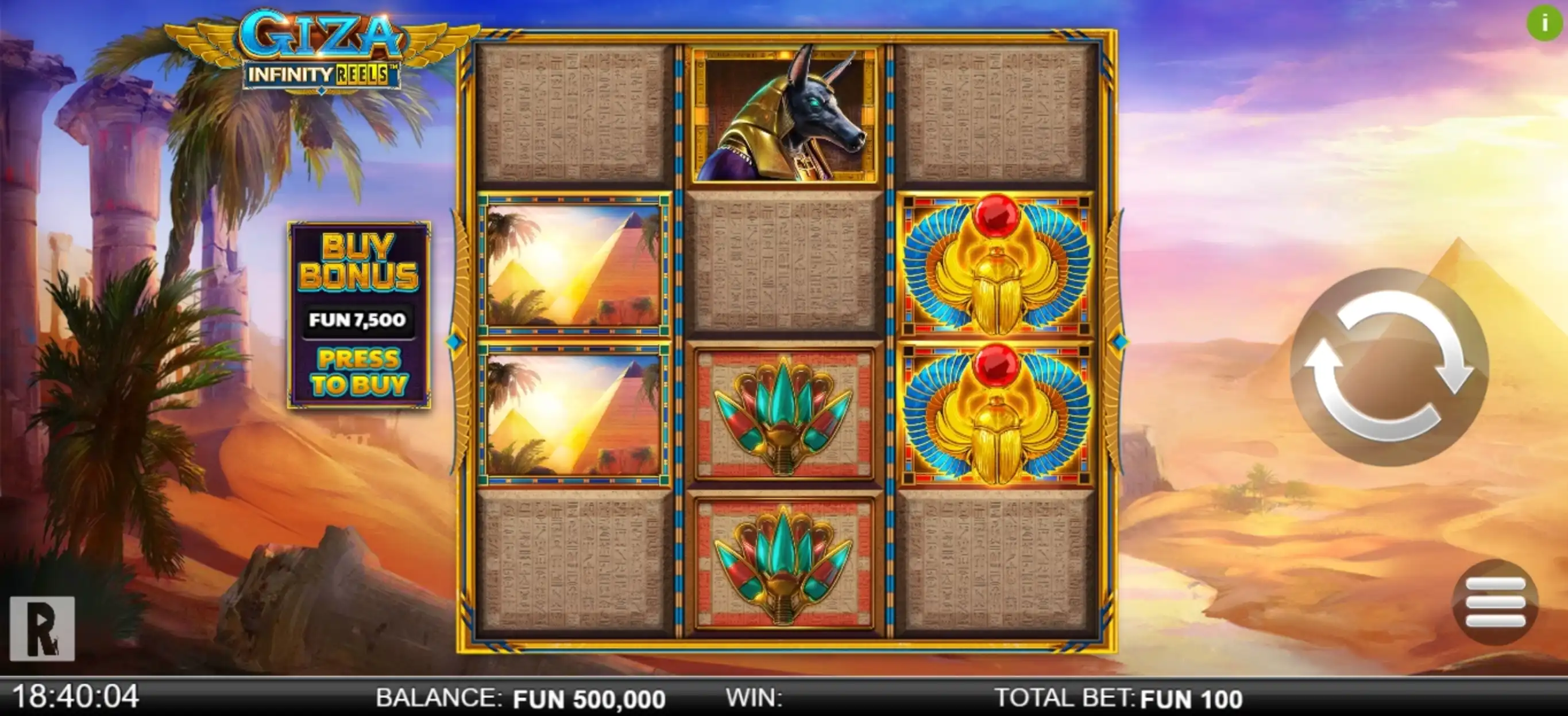 Reels in Giza Infinity Reels Slot Game by Reel Play