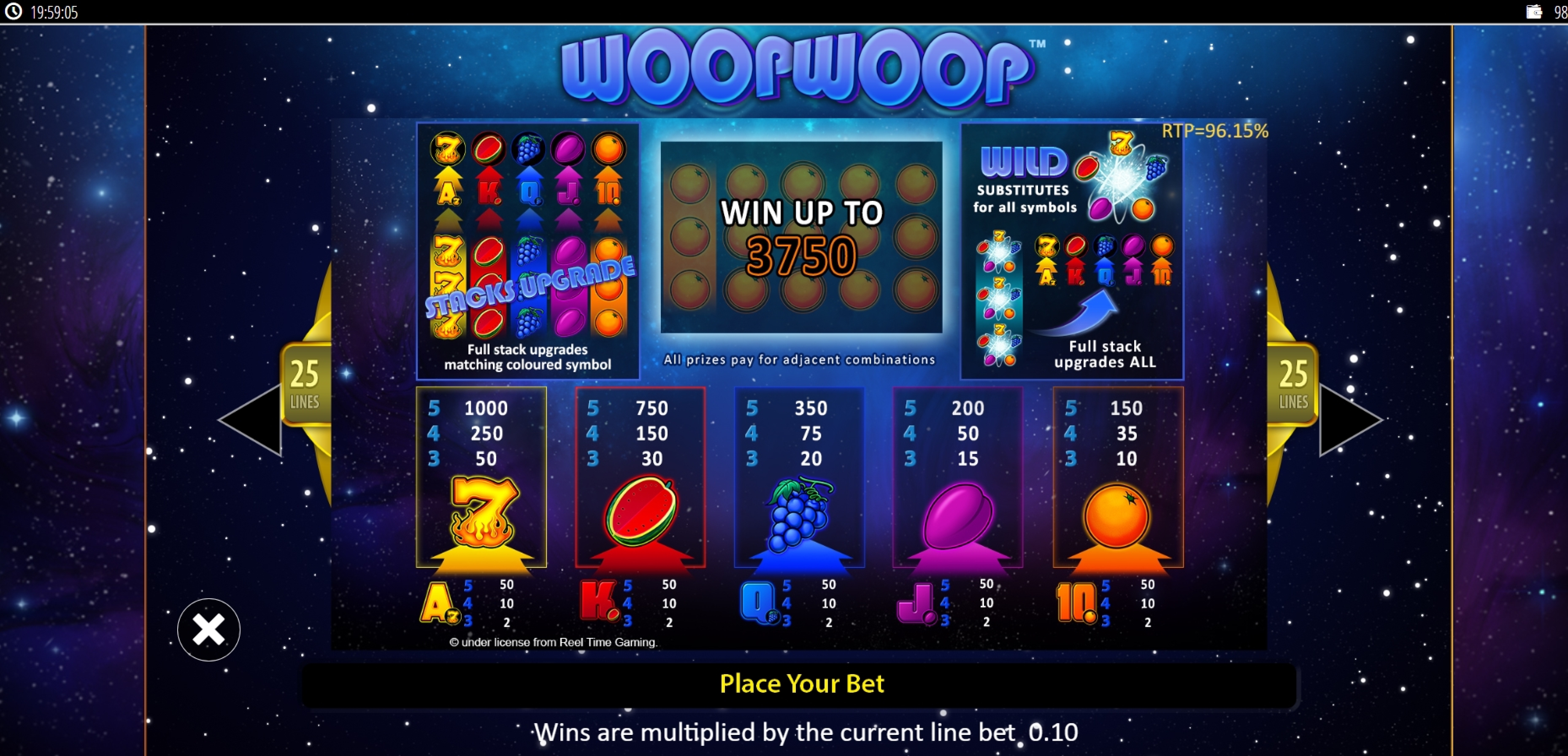 Info of Woop Woop Slot Game by Reel Time Gaming
