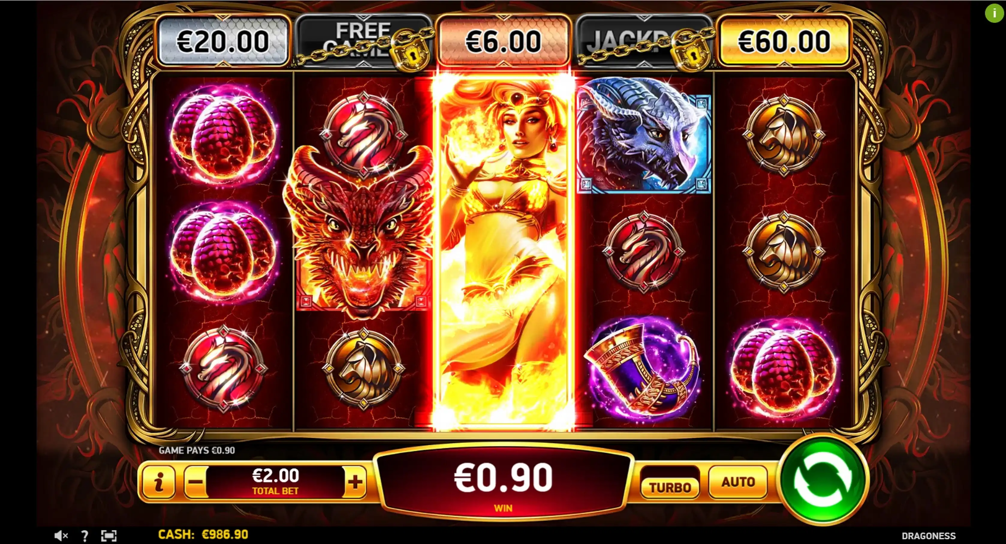 Win Money in Dragoness Free Slot Game by Ruby Play