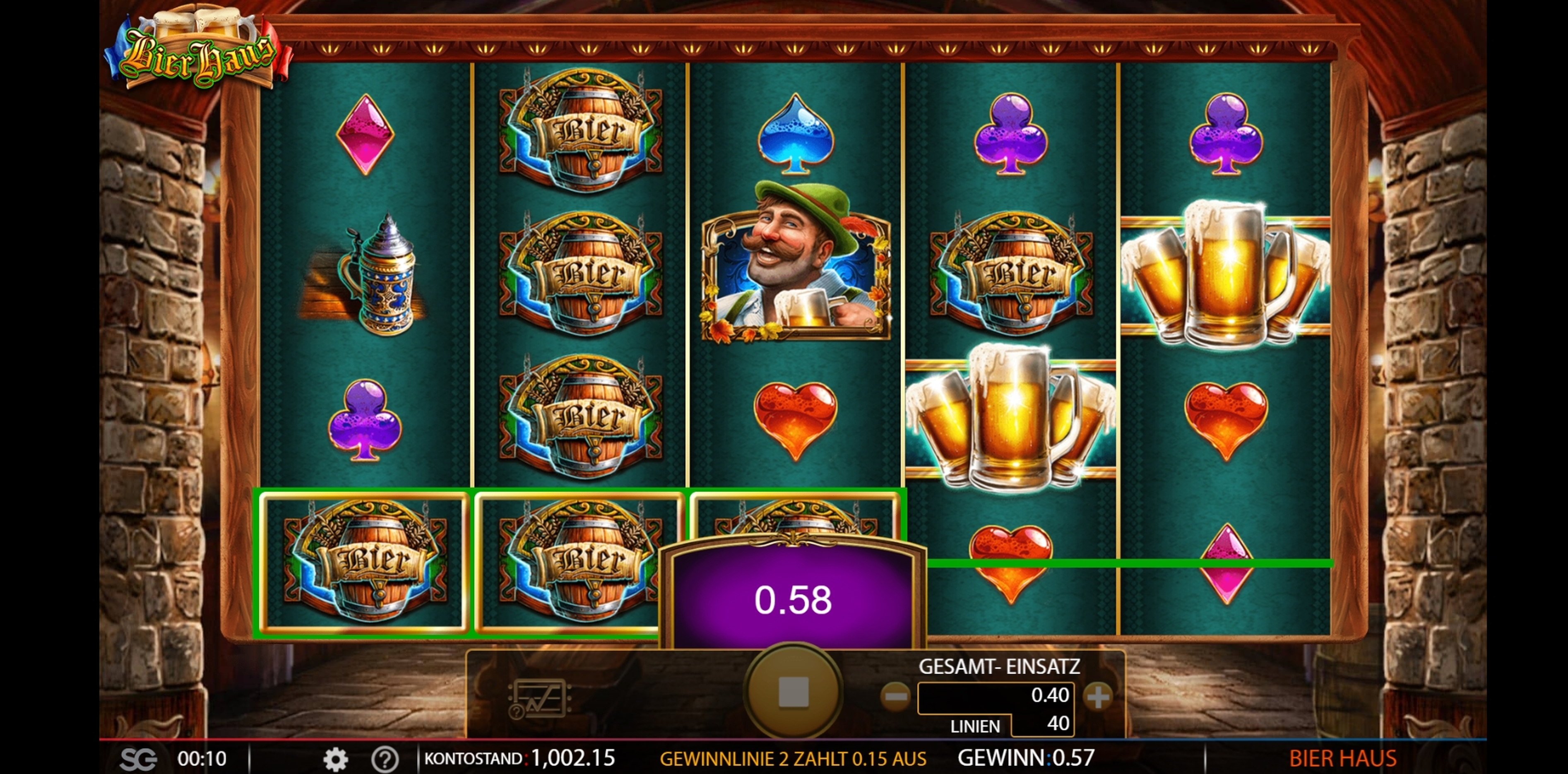 Win Money in Bier Haus Free Slot Game by WMS