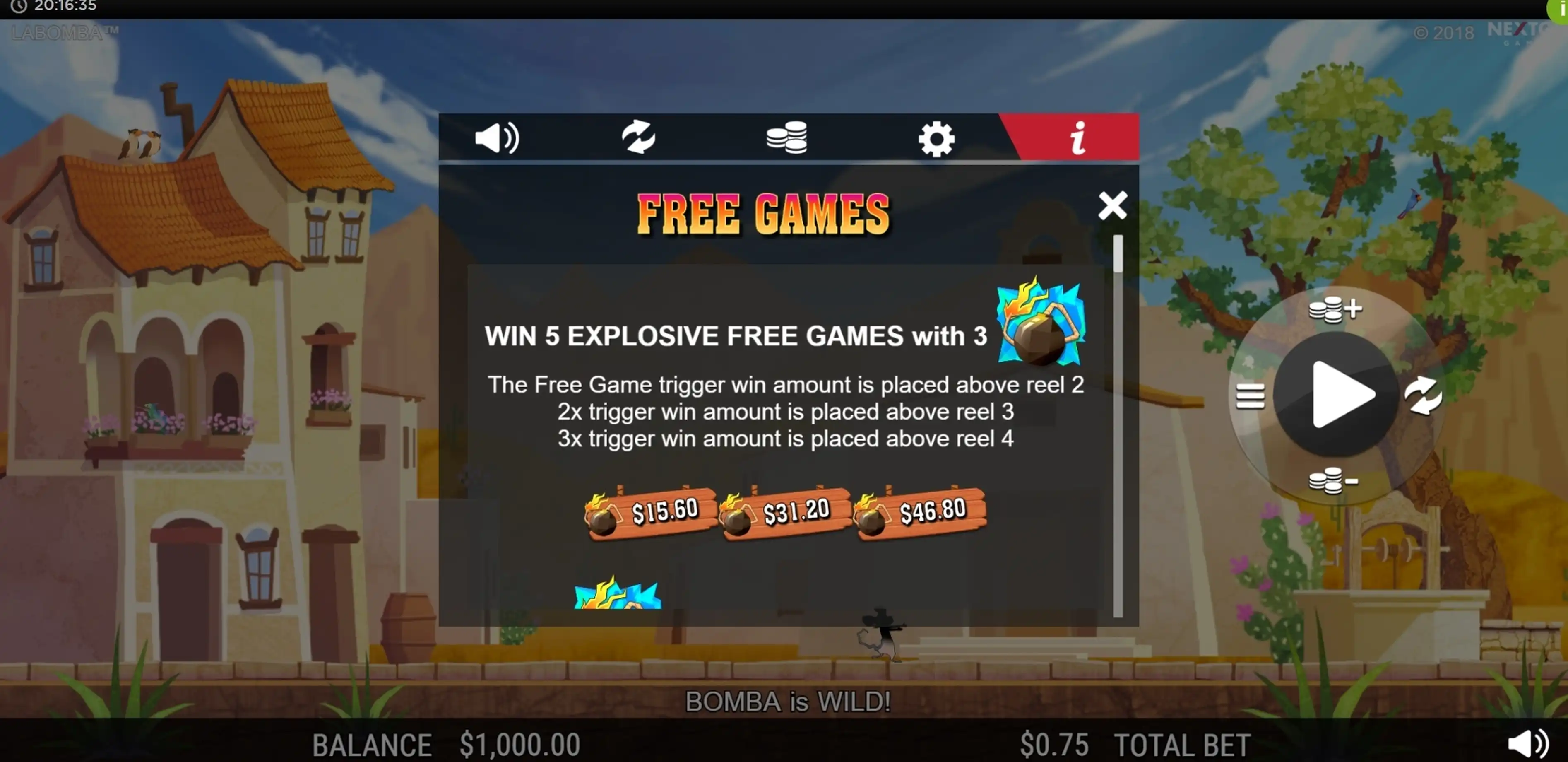 Info of La Bomba Slot Game by Side City Studios