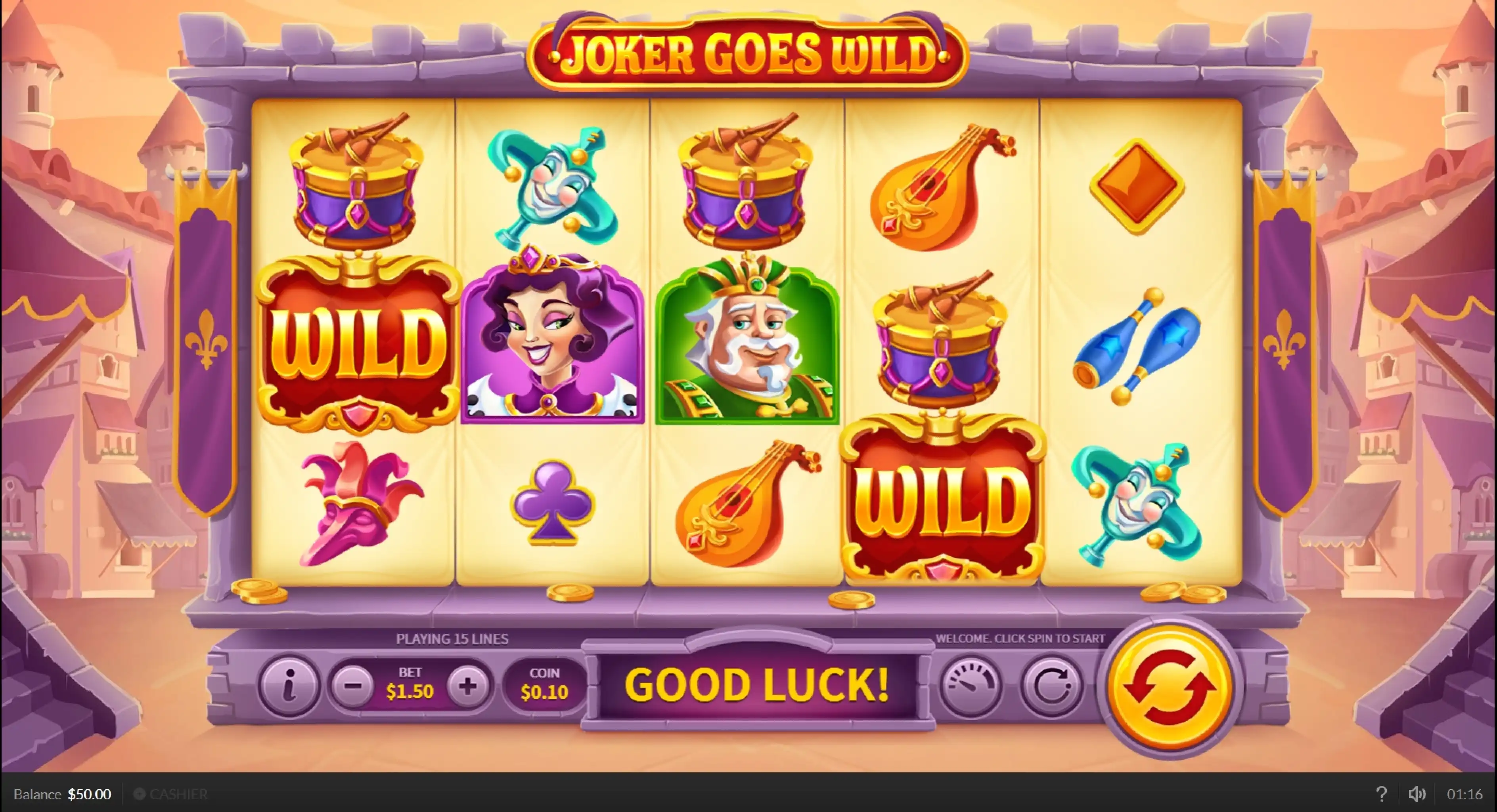 Reels in Joker Goes Wild Slot Game by Skywind