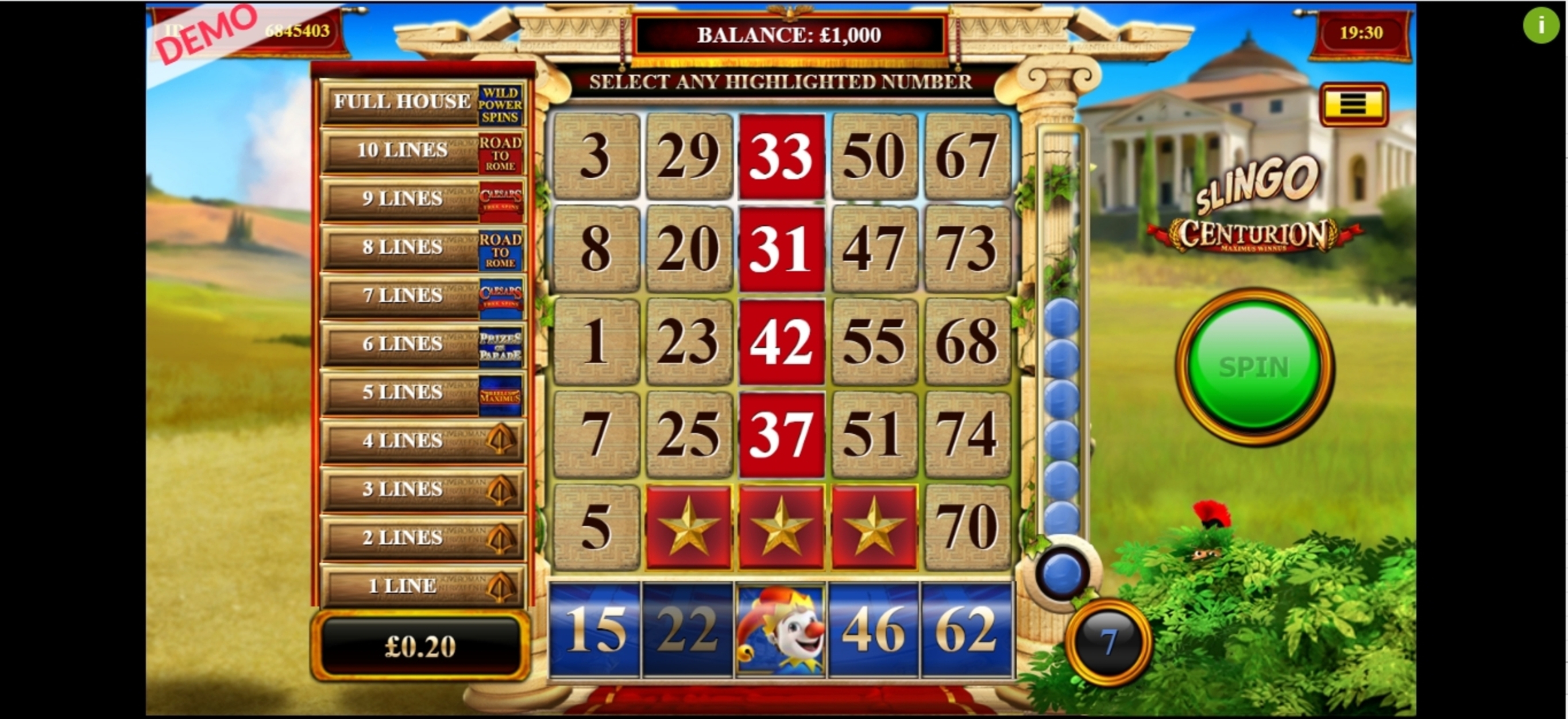 Win Money in Slingo Centurion Free Slot Game by Slingo