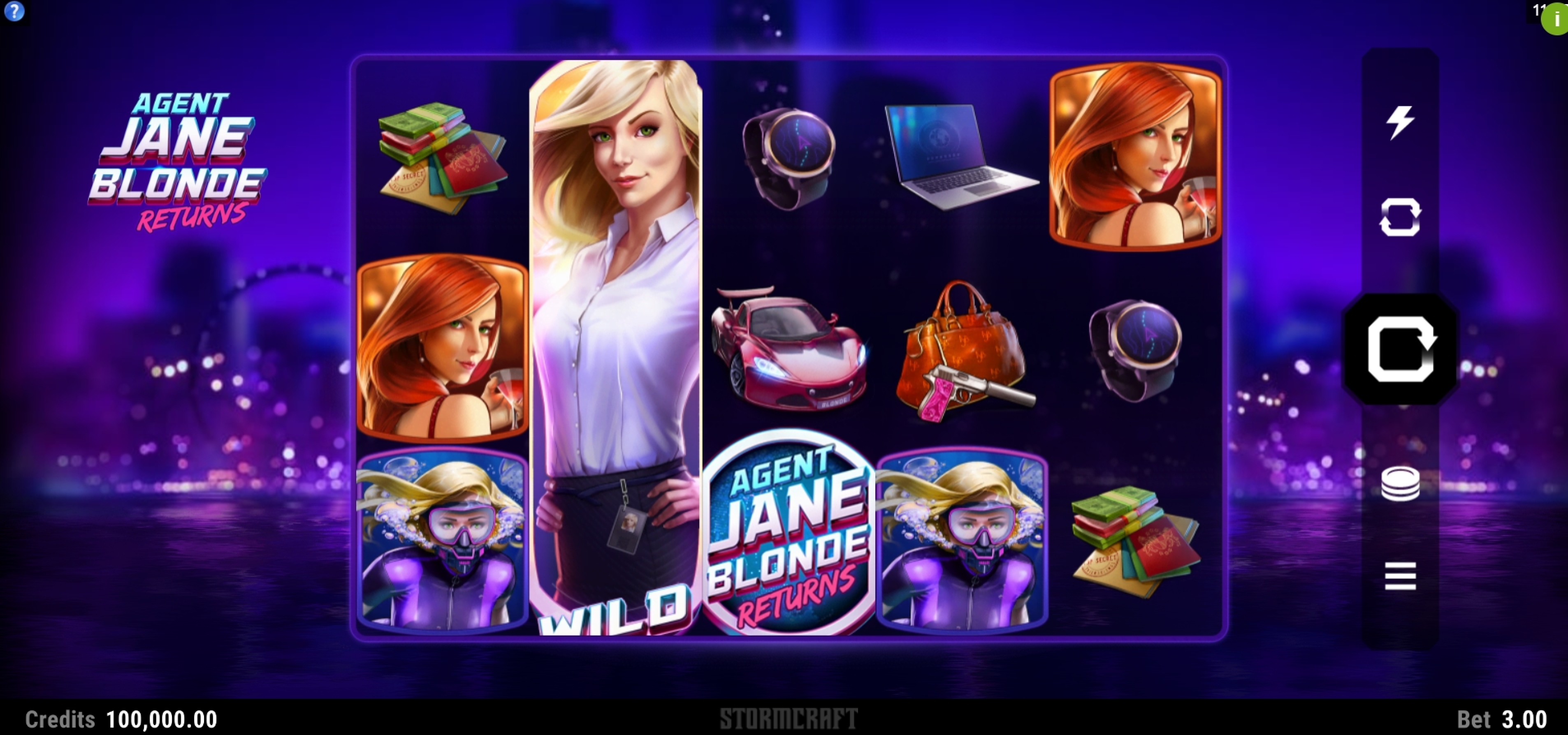 Reels in Agent Jane Blonde Returns Slot Game by Stormcraft Studios