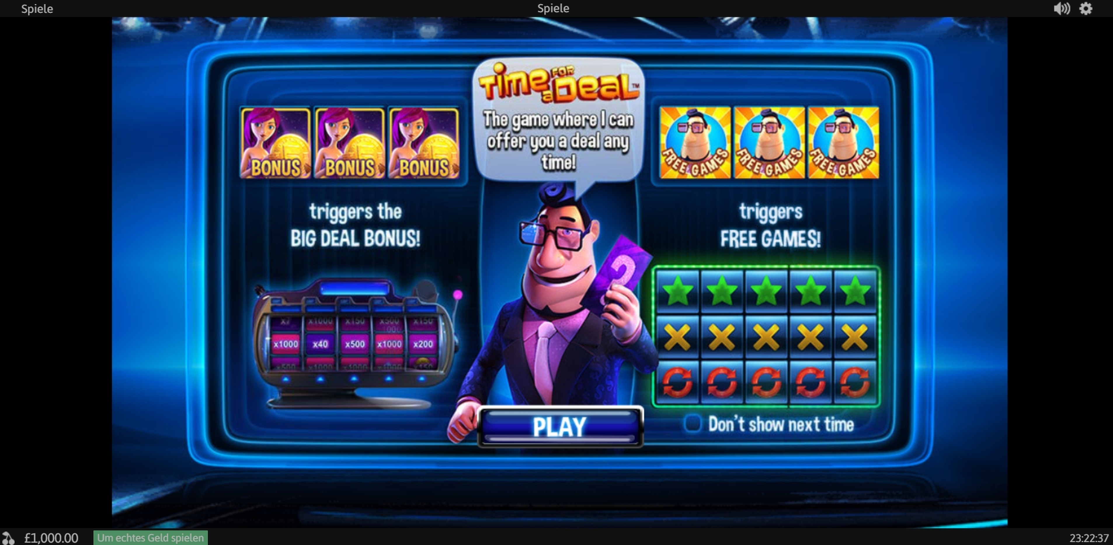 Play Time For a Deal Free Casino Slot Game by SUNfox Games