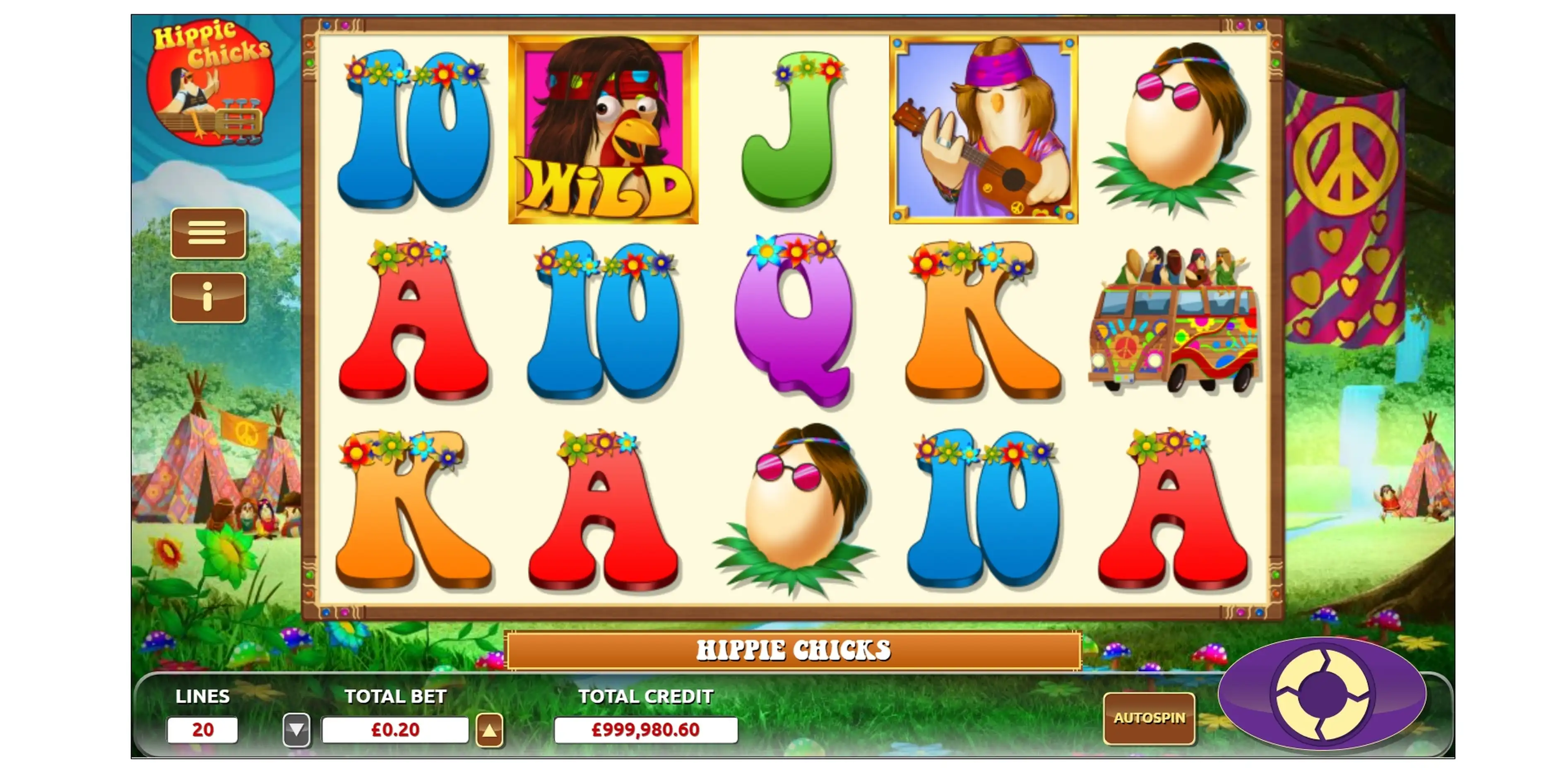 Reels in Hippie Chicks Slot Game by The Games Company