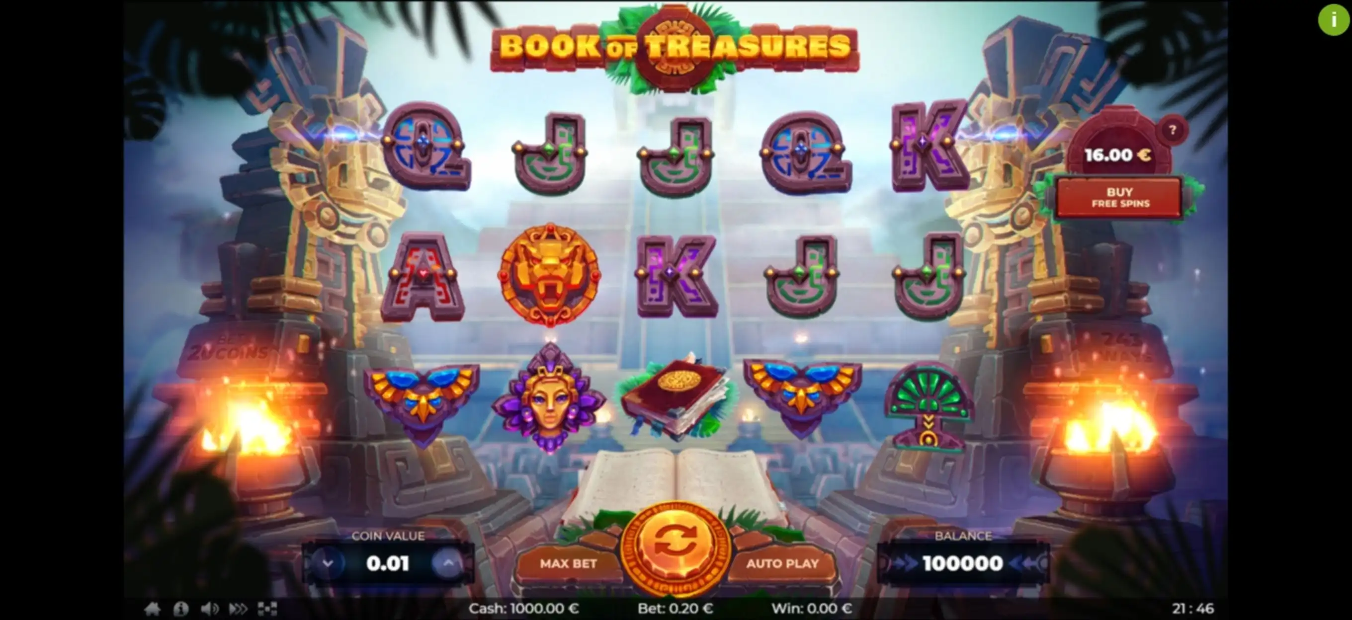 Reels in Book of Treasures	 Slot Game by Thunderspin