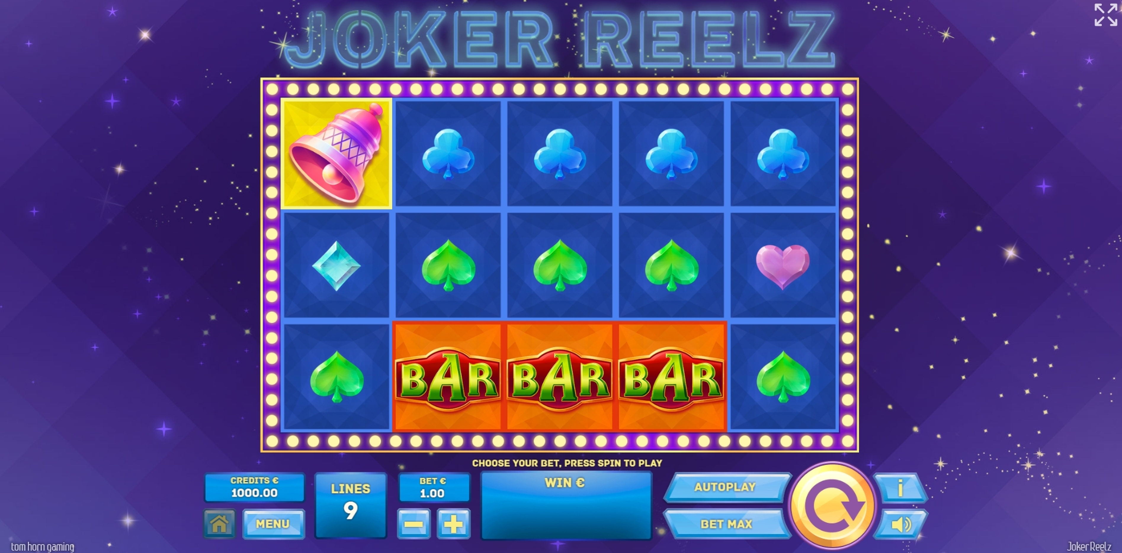 Reels in Joker Reelz Slot Game by Tom Horn Gaming