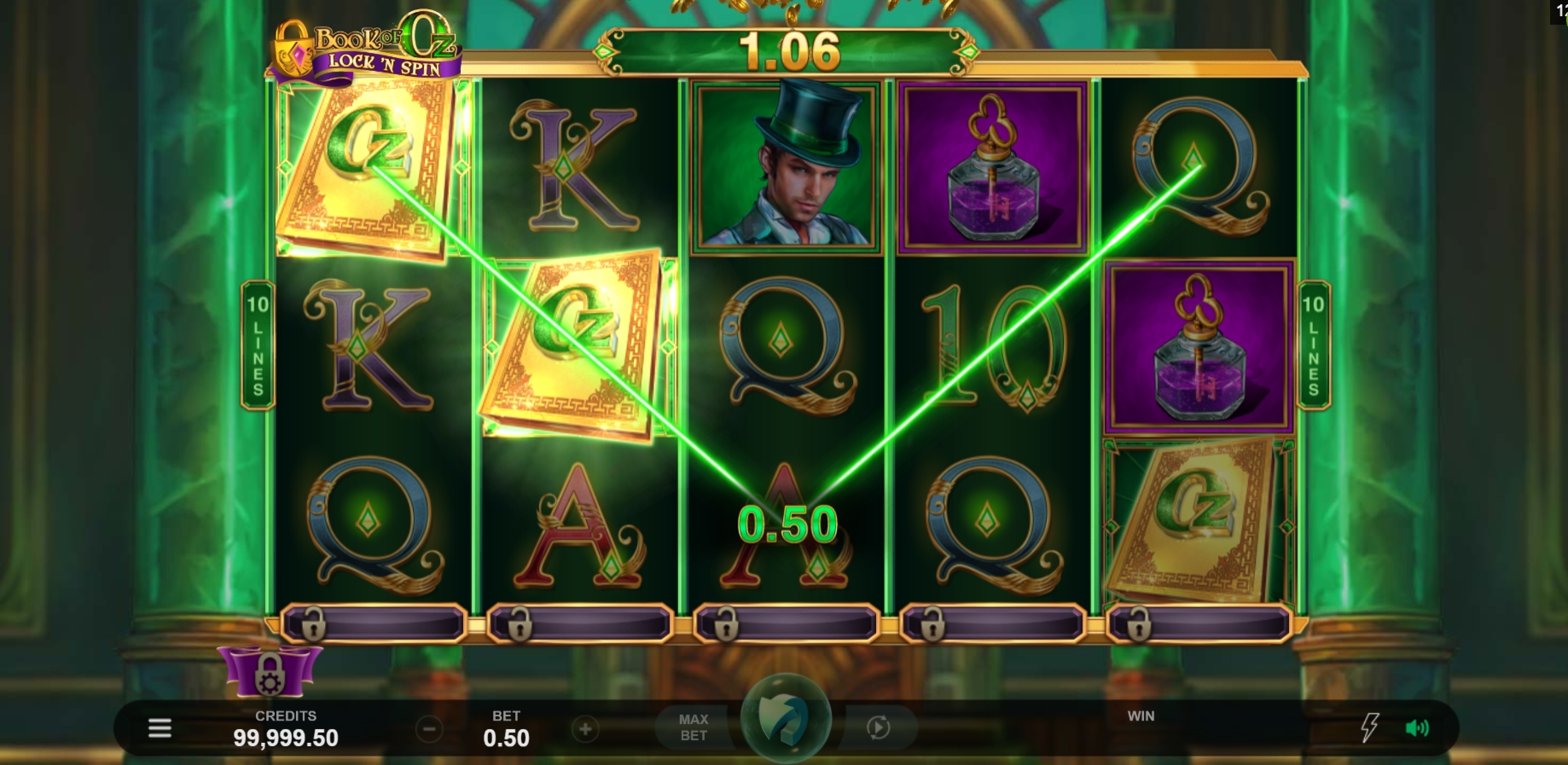 Win Money in Book of Oz Lock 'N Spin Free Slot Game by Triple Edge Studios