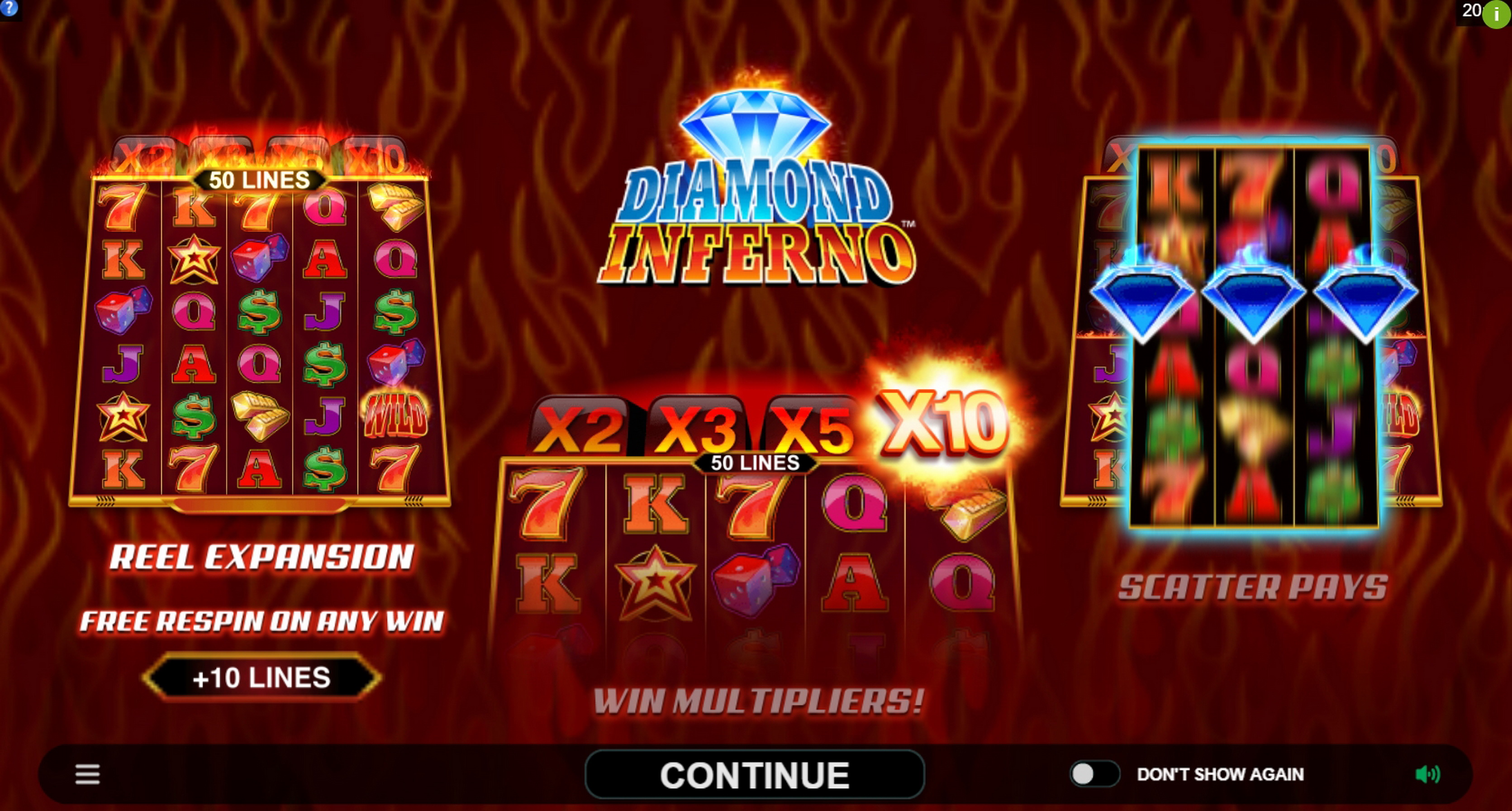 Play Diamond Inferno Free Casino Slot Game by Triple Edge Studios