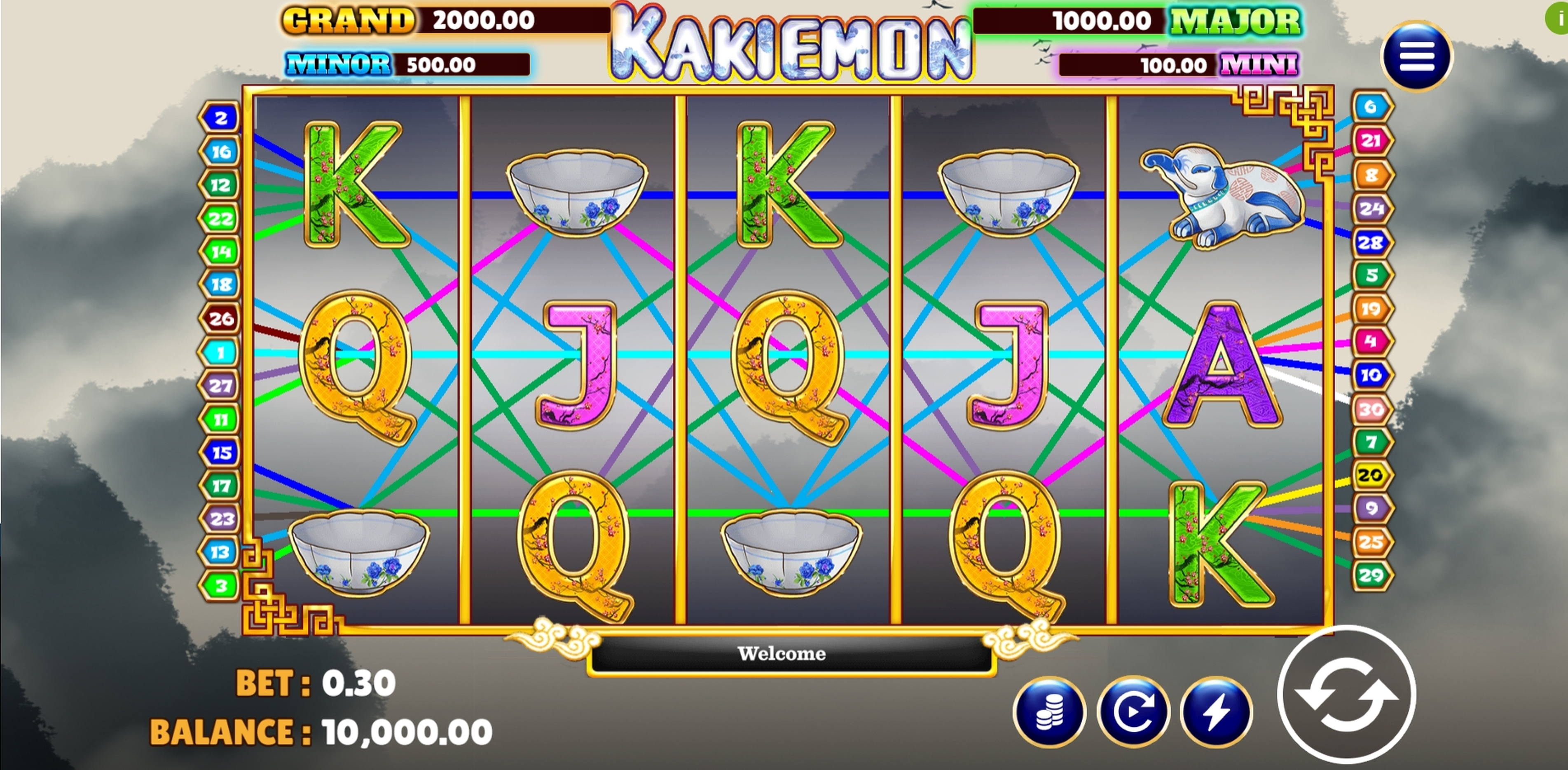 Reels in Kakiemon Slot Game by Vela Gaming