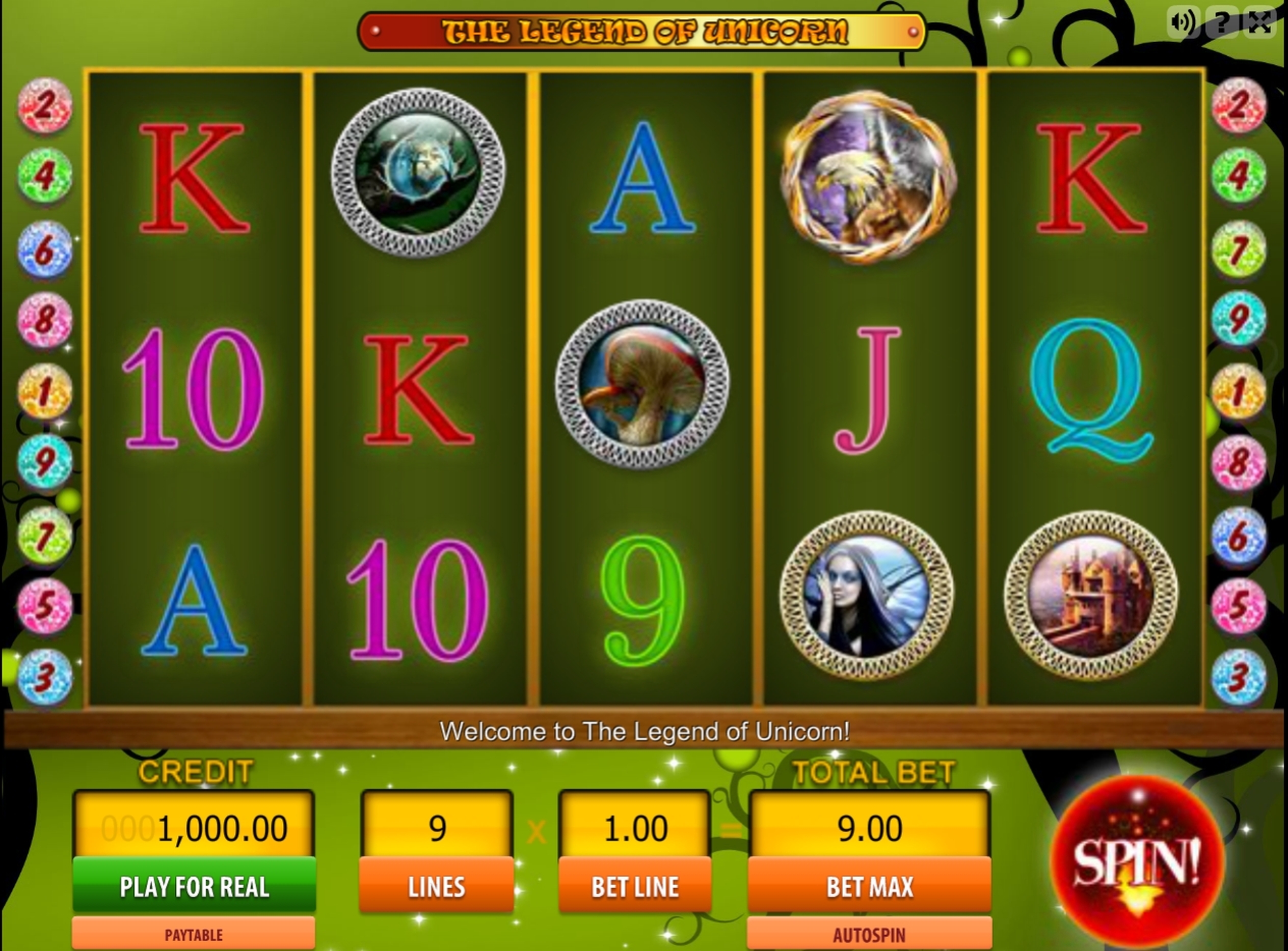 Reels in The Legend of Unicorn Slot Game by Viaden Gaming