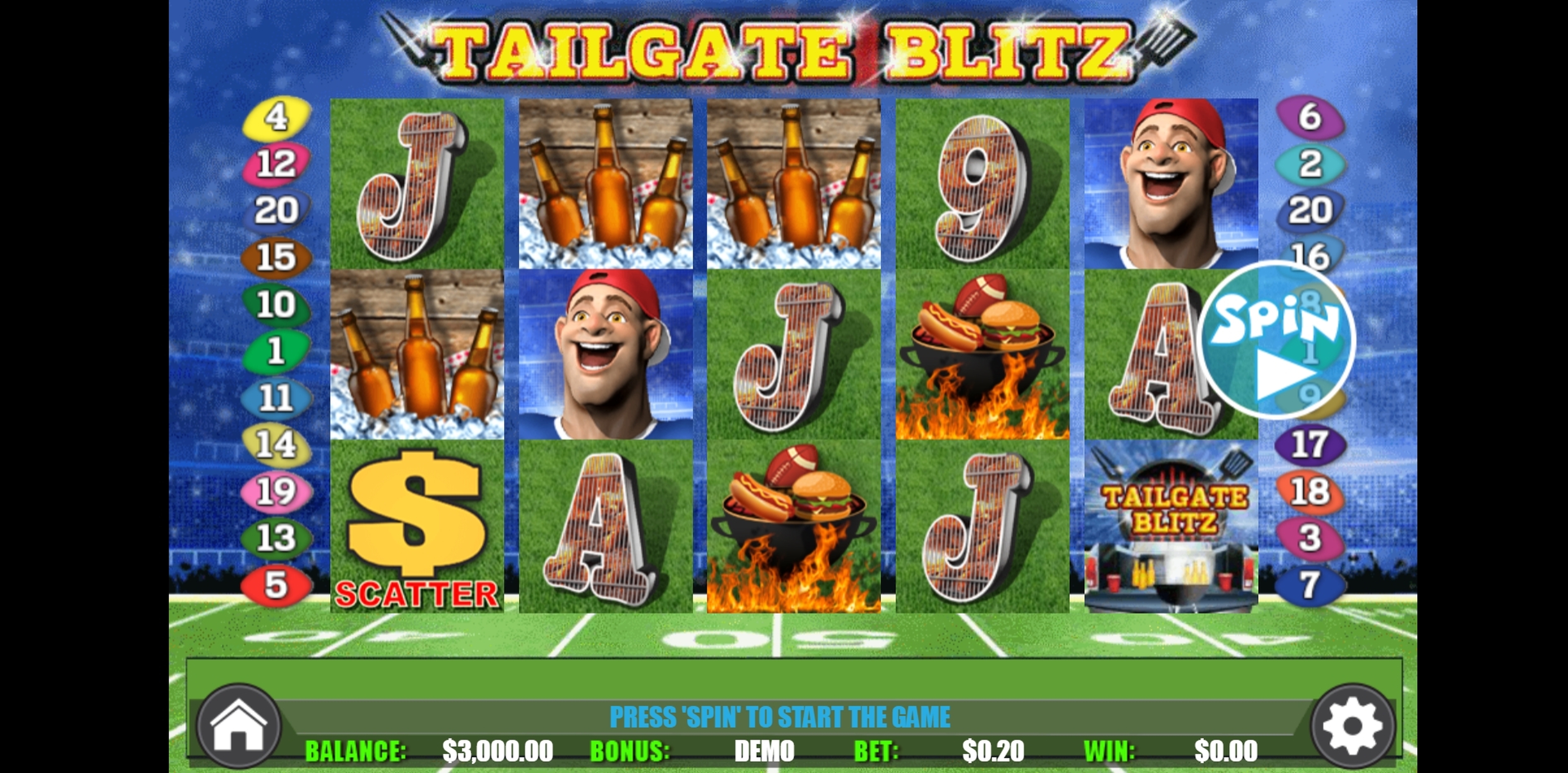 Reels in Tailgate Blitz Slot Game by Wager Gaming