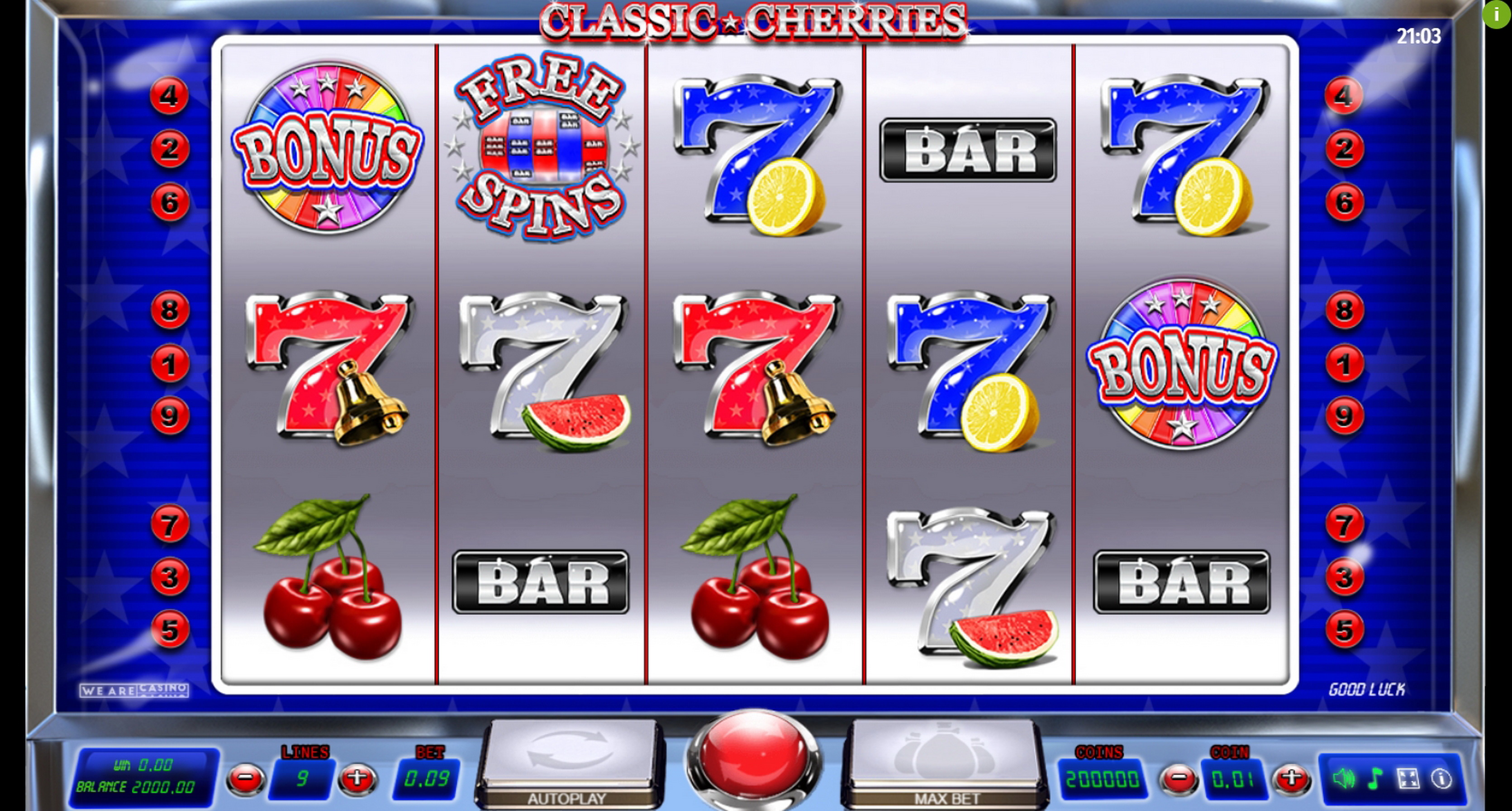 Reels in Classic Cherries Slot Game by We Are Casino