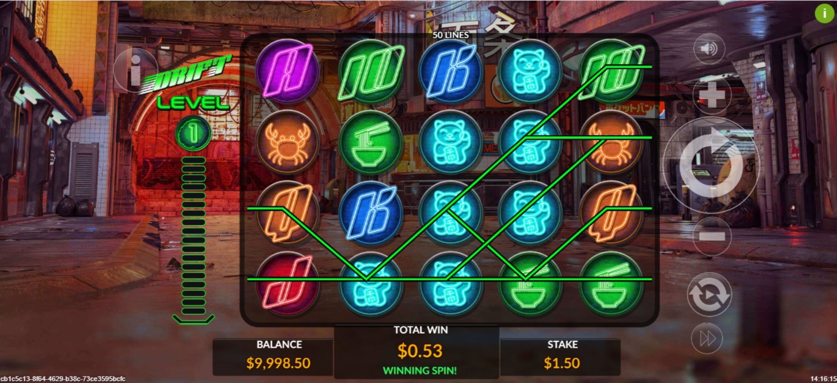 Win Money in Drift Free Slot Game by Maverick