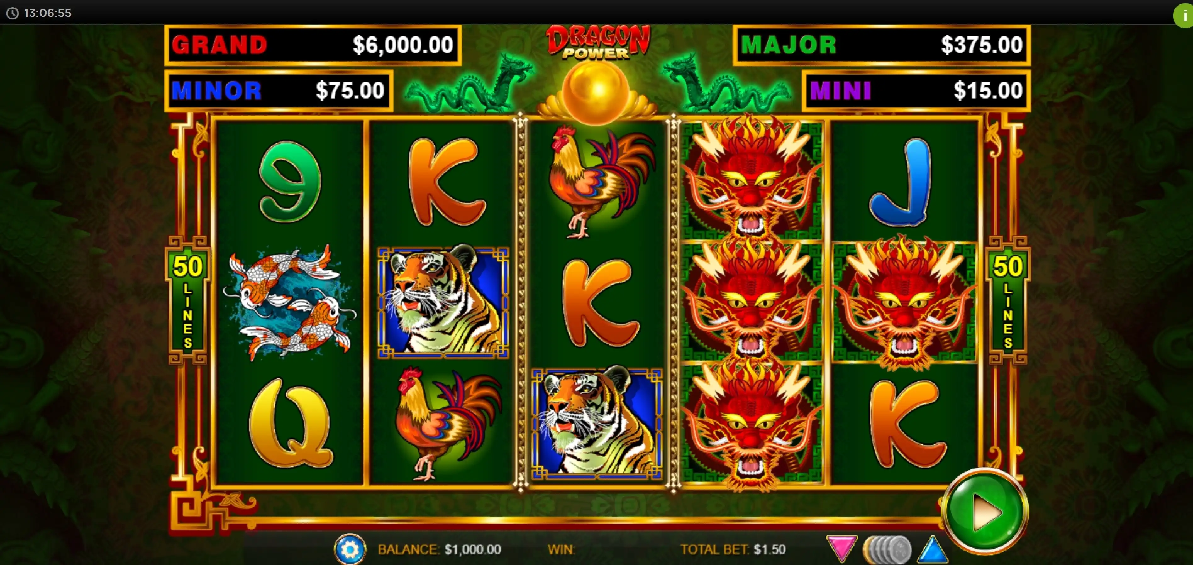 Reels in Dragon Power Slot Game by Wild Streak Gaming