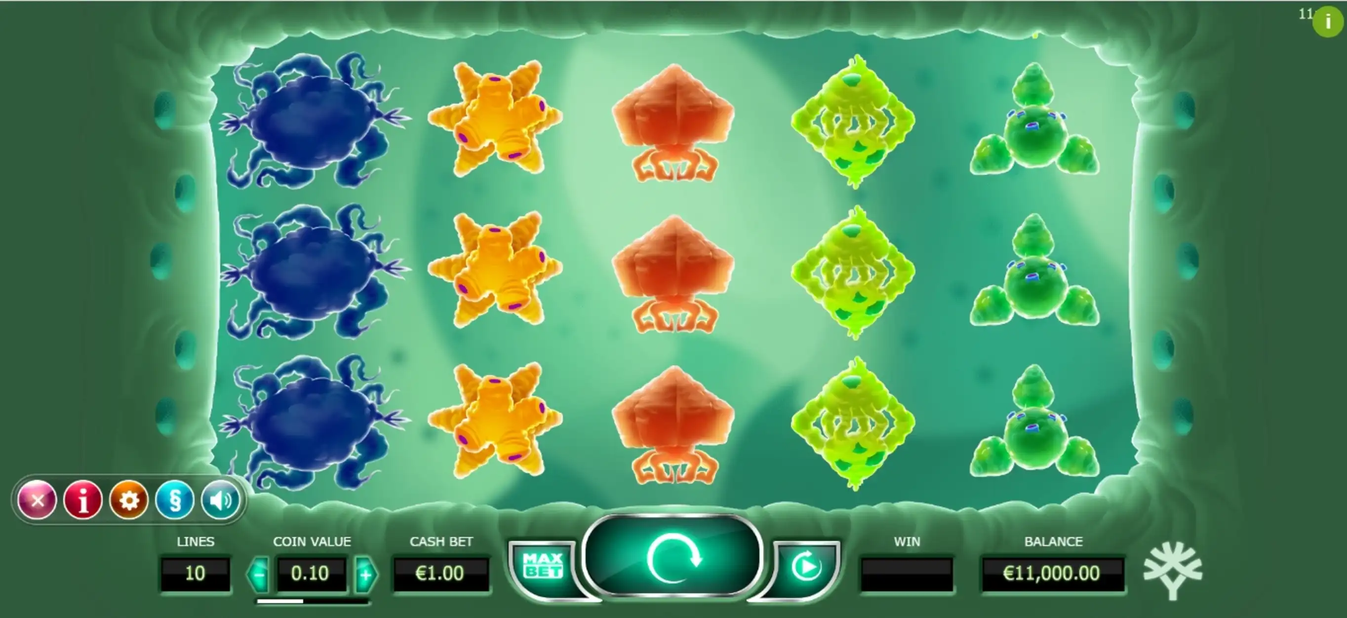 Reels in Cyrus the Virus Slot Game by Yggdrasil Gaming