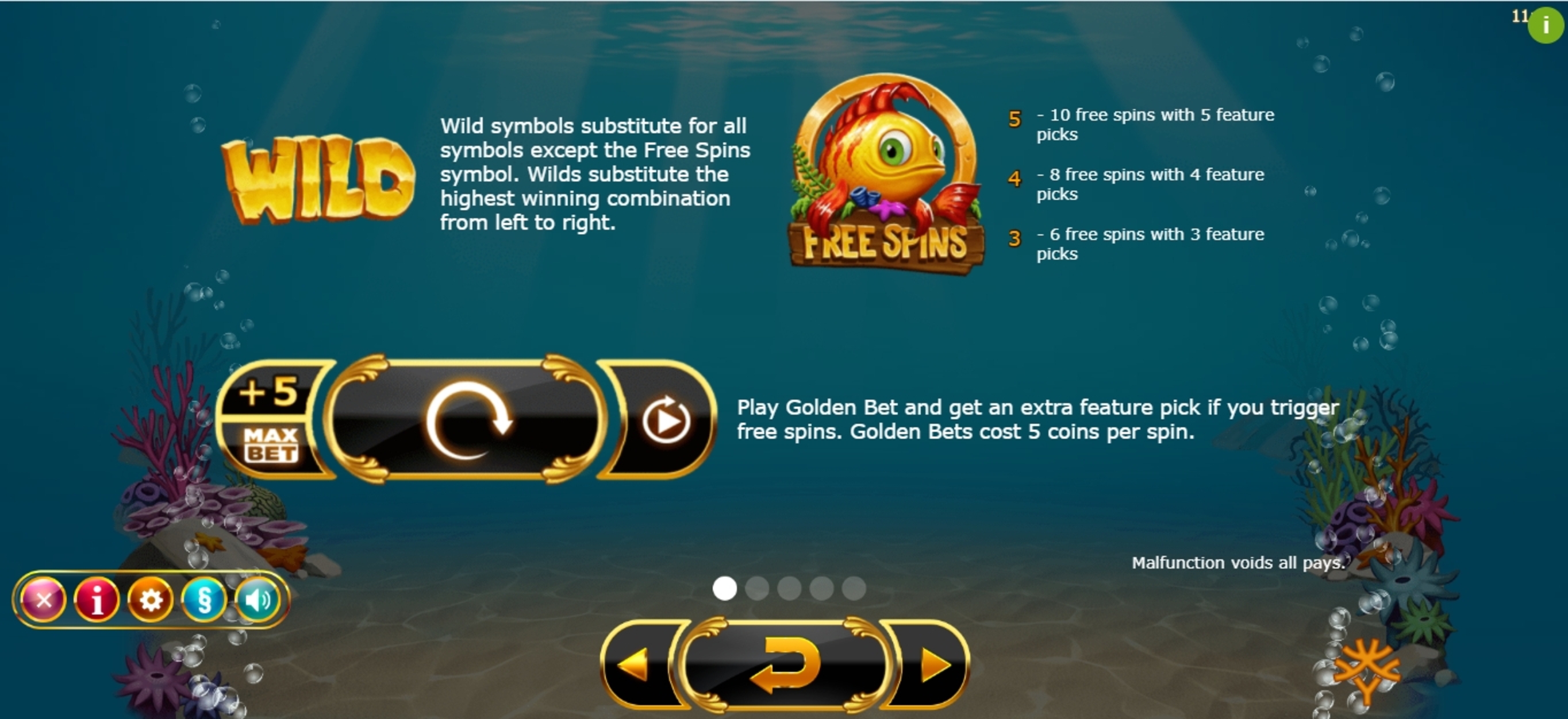 Info of Golden Fish Tank Slot Game by Yggdrasil Gaming