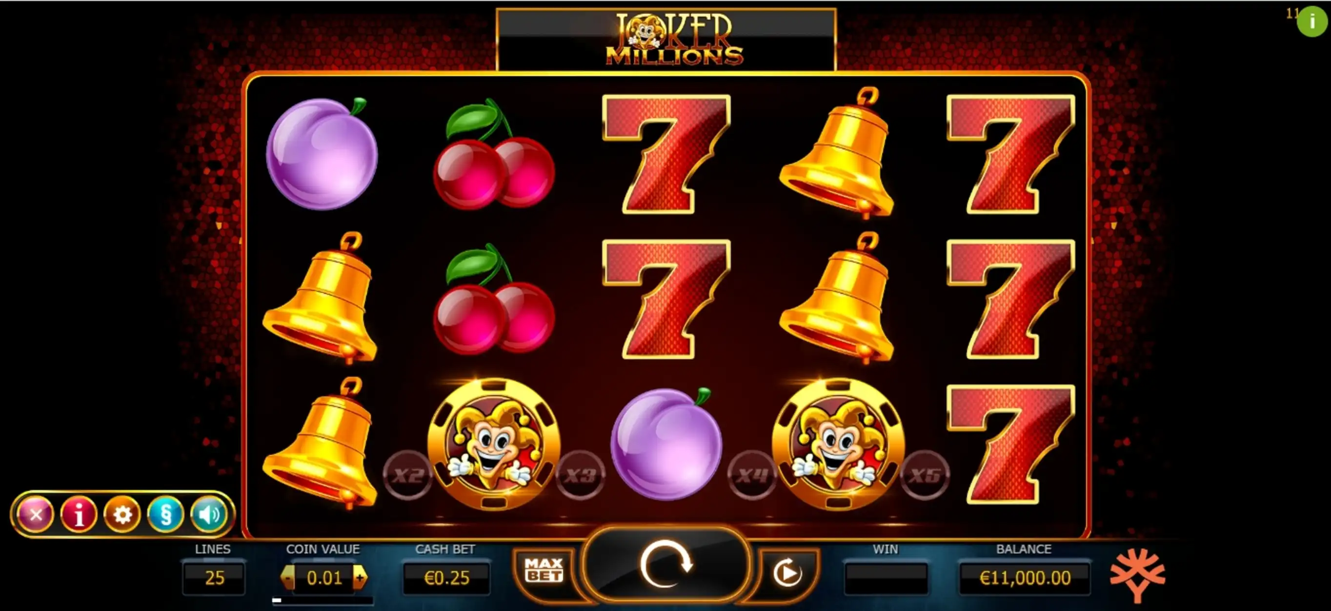 Reels in Joker Millions Slot Game by Yggdrasil Gaming