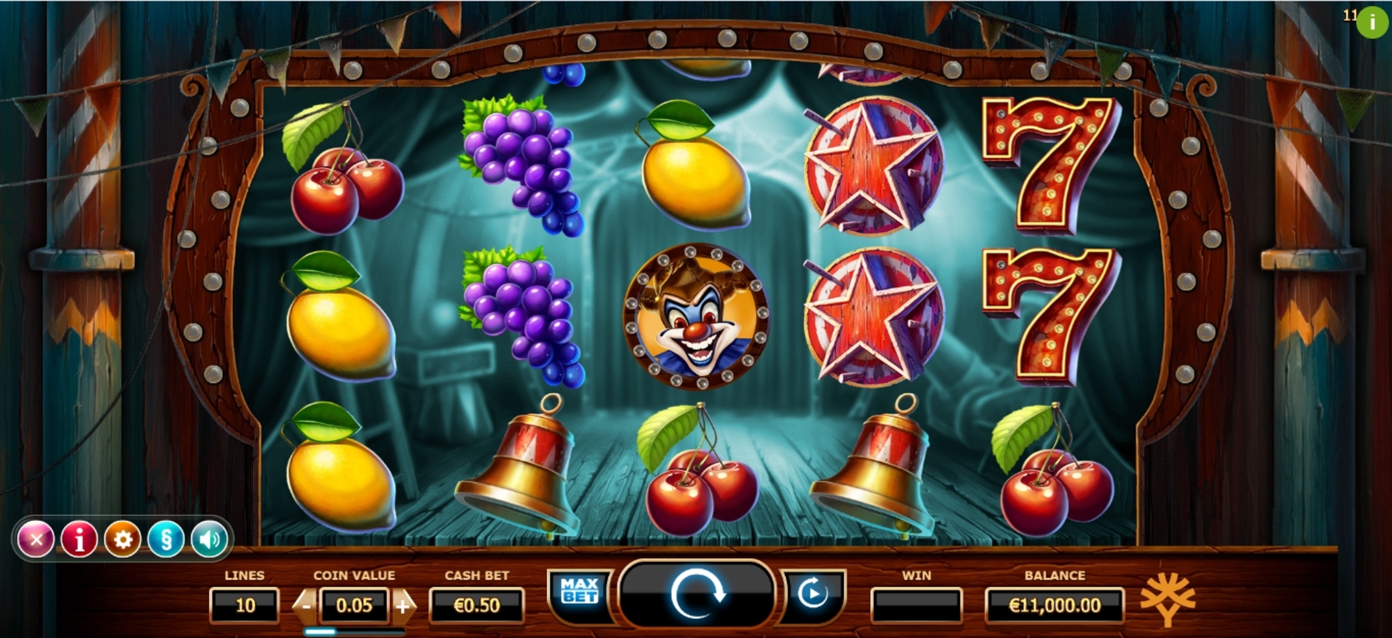 Reels in Wicked Circus Slot Game by Yggdrasil Gaming